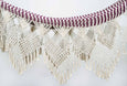 Detail of artisan fringe on luxury cotton hammock
