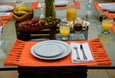 Coral Orange Handmade Cotton Placemats Set of 6 Formal Casual Decor