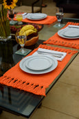 Coral Orange Handmade Cotton Placemats Set of 6 Formal Casual Decor