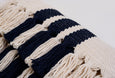Cotton Handmade Placemats Natural and Navy Blue Color Set of 6 Formal Casual Decor