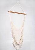 Boho Natural Cotton Hammock Swing with Tassels
