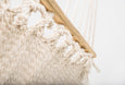 Artisan-crafted natural cotton hammock with teak bar edition