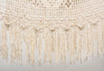 Personalized bohemian hammock with handcrafted fringe and teak bar
