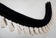 Bar-free black cotton hammock with elegant hand-tied tassels