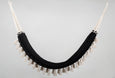 Boho black cotton hammock with hand-tied tassels