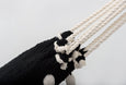 Boho black cotton hammock with hand-tied tassels