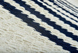 Handwoven Colonial Navy hammock with teak wood spreader bar and artisan fringe detail