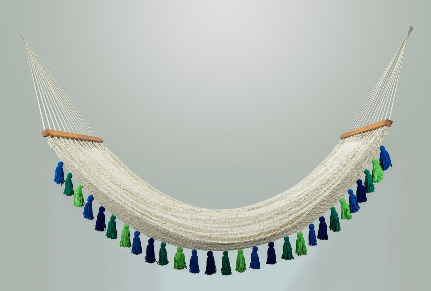 Cotton Natural Hammock With Tassels Wooden Bar Handmade High Quality
