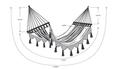 Boho Natural Cotton Hammock with Hand-Tied Tassels - Teak Bar Edition