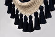 Cotton Hammock Swing With Tassels Natural Navy Blue Stripes Handmade High Quality