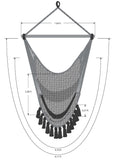 boho black cotton hammock swing