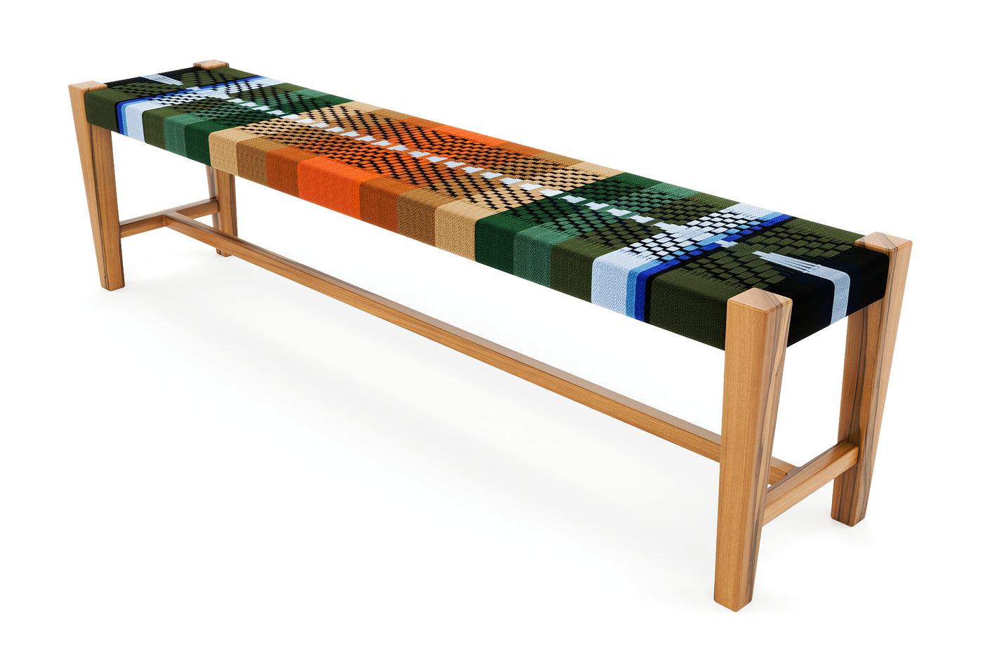 Masaya Bench - Mot Mot Pattern - Medium Size - Made to Order