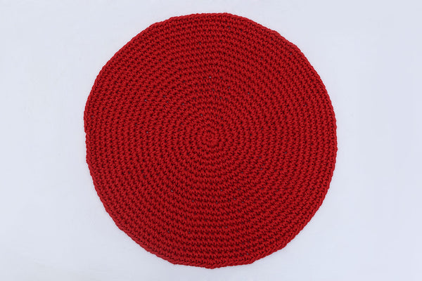 Classic Red Cotton Placemats - Round (Sold Individually)