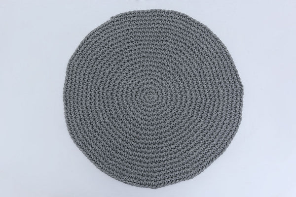 Light Charcoal Gray Cotton Placemats - Round (Sold Individually)