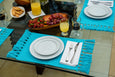 Sky Blue Handmade Cotton Placemats Set of 6 Formal Casual Decor