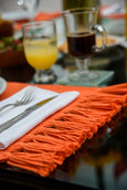 Coral Orange Handmade Cotton Placemats Set of 6 Formal Casual Decor