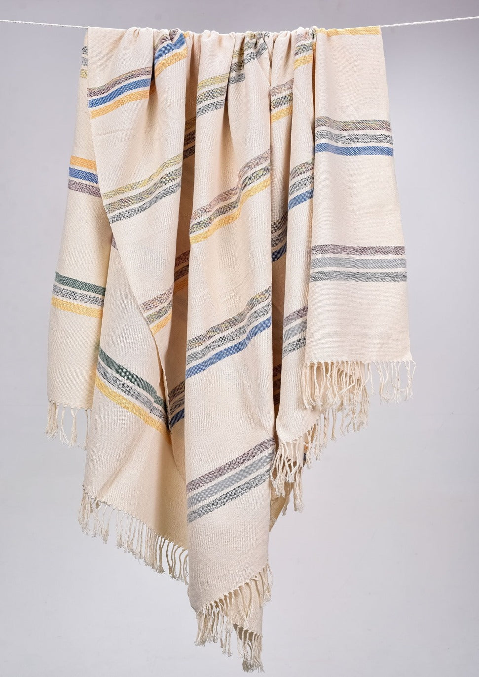 French Striped Cotton Throws and Blankets