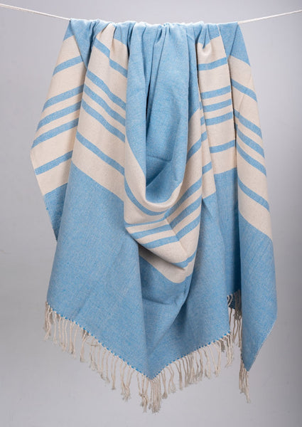 Jake's Striped Cotton Throws & Blankets