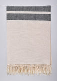 Monochromatic Cotton Throws & Blankets with Border Stripes